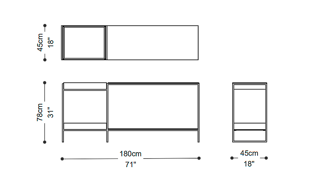 Image of the main dimensions of the product